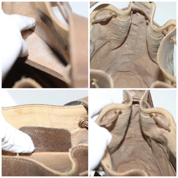 GUCCI GG Supreme Web Sherry Line Bag PVC Beige Gold 41 02 034 Auth 139660 - Picture 15 of 16